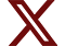 A red x on a black background